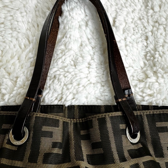 Fendi Black and Brown Small Tote Bag with Iconic Monogram - Picture 5 of 10